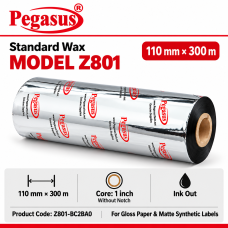 Standard Wax-Z801,110mmx,300mtr.,1 inch core,Without Notch,Ink Out